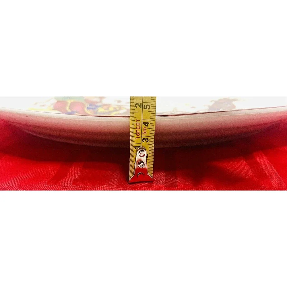 Vintage GEI Santa Sleigh Reindeer Christmas Serving Platter 14” Oval Tray